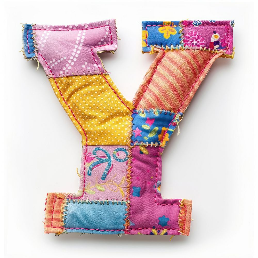 Letters Y pattern textile craft.
