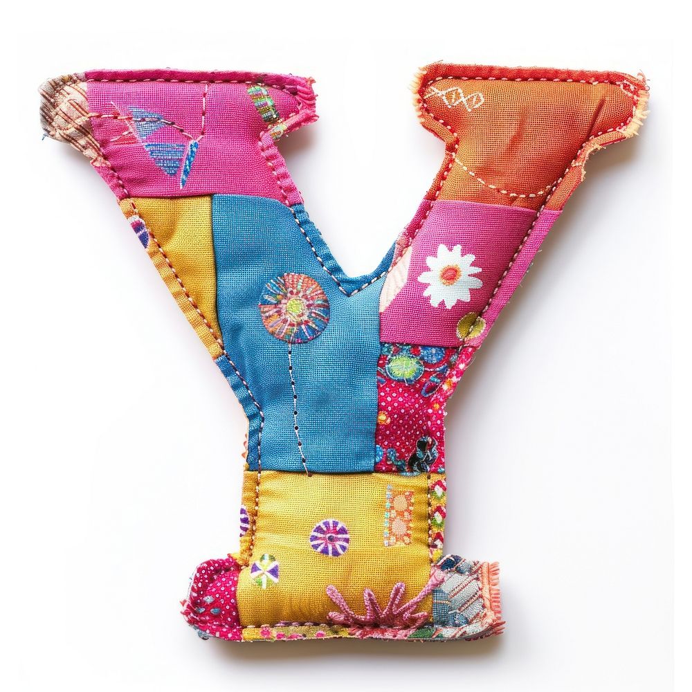 Letters Y pattern textile stitch.