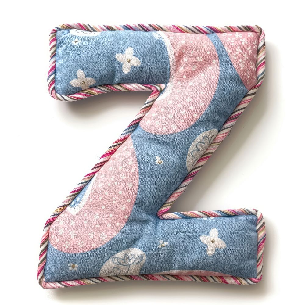 Letters Z pattern textile white background.