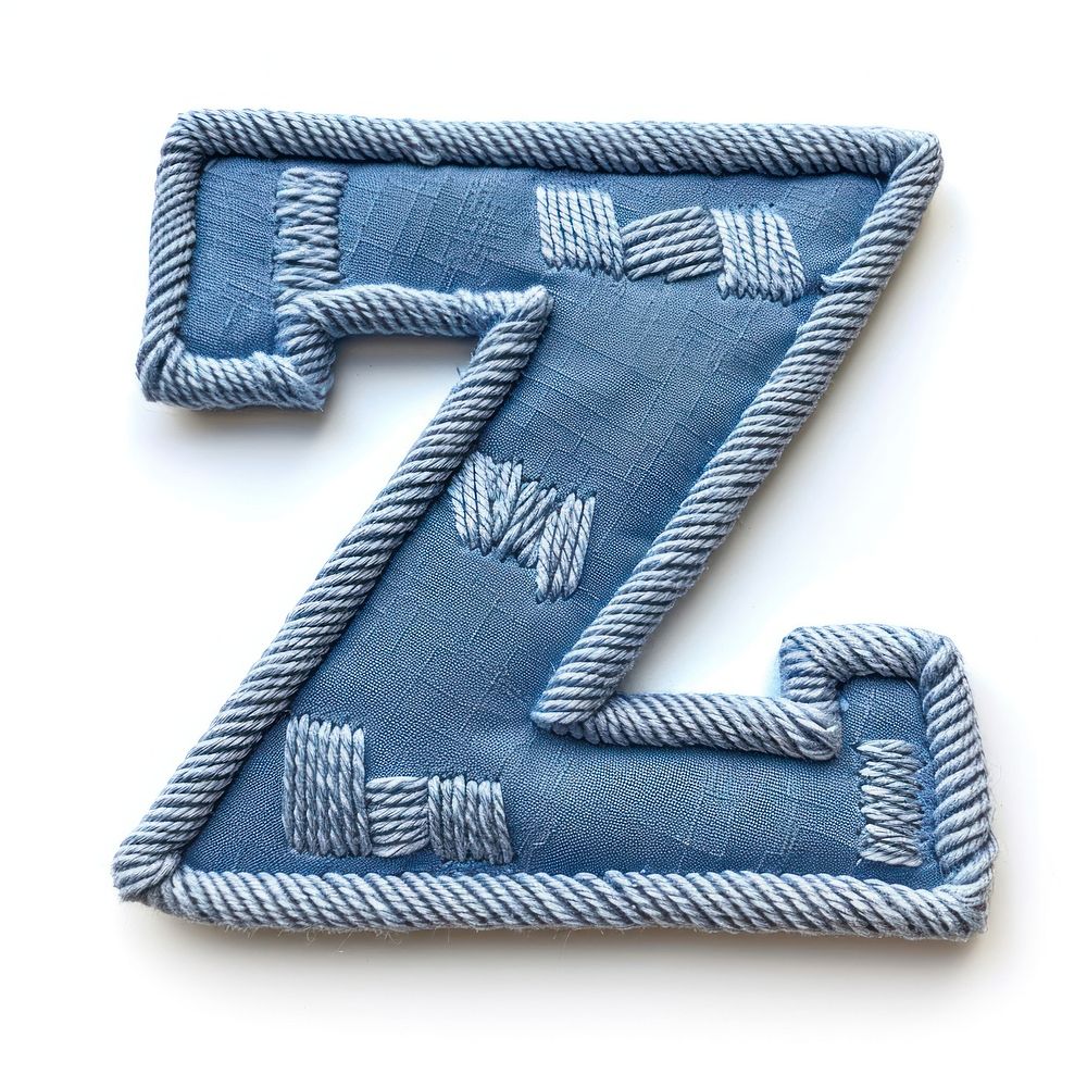 Letters Z pattern textile white background.