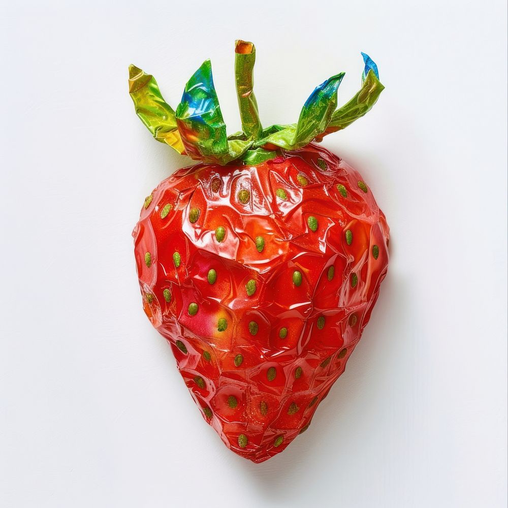 Strawberry made from polythylene fruit plant food.