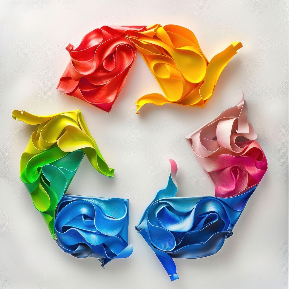 Recycle made from polyethylene origami art creativity.