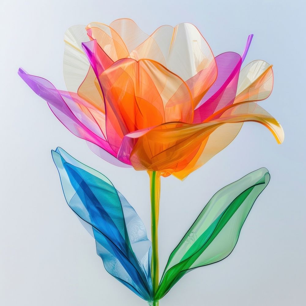 Tulip made from polythylene plastic flower petal.