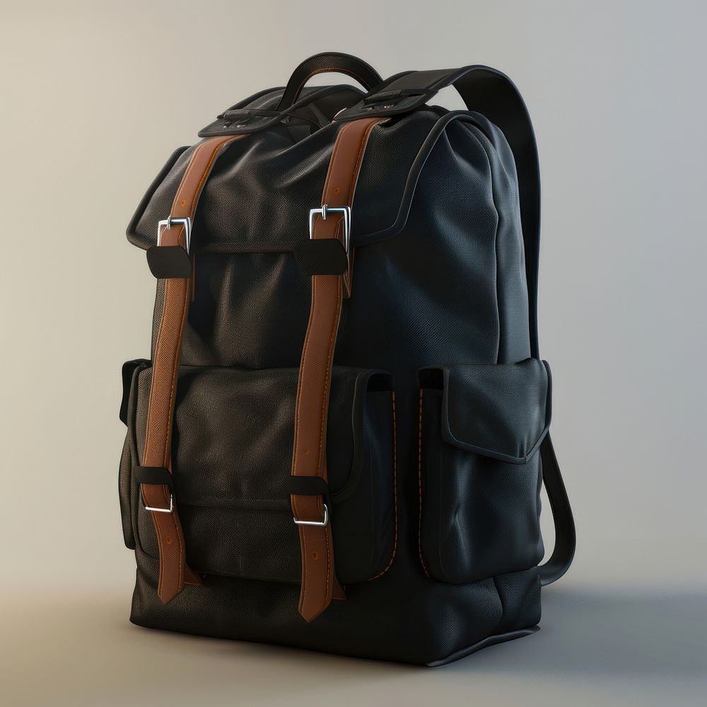 Black school bag backpack suitcase luggage.