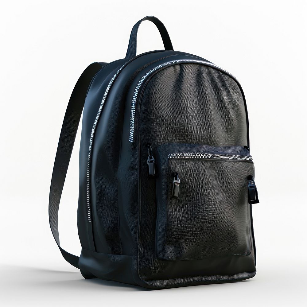 Black school bag backpack suitcase handbag.