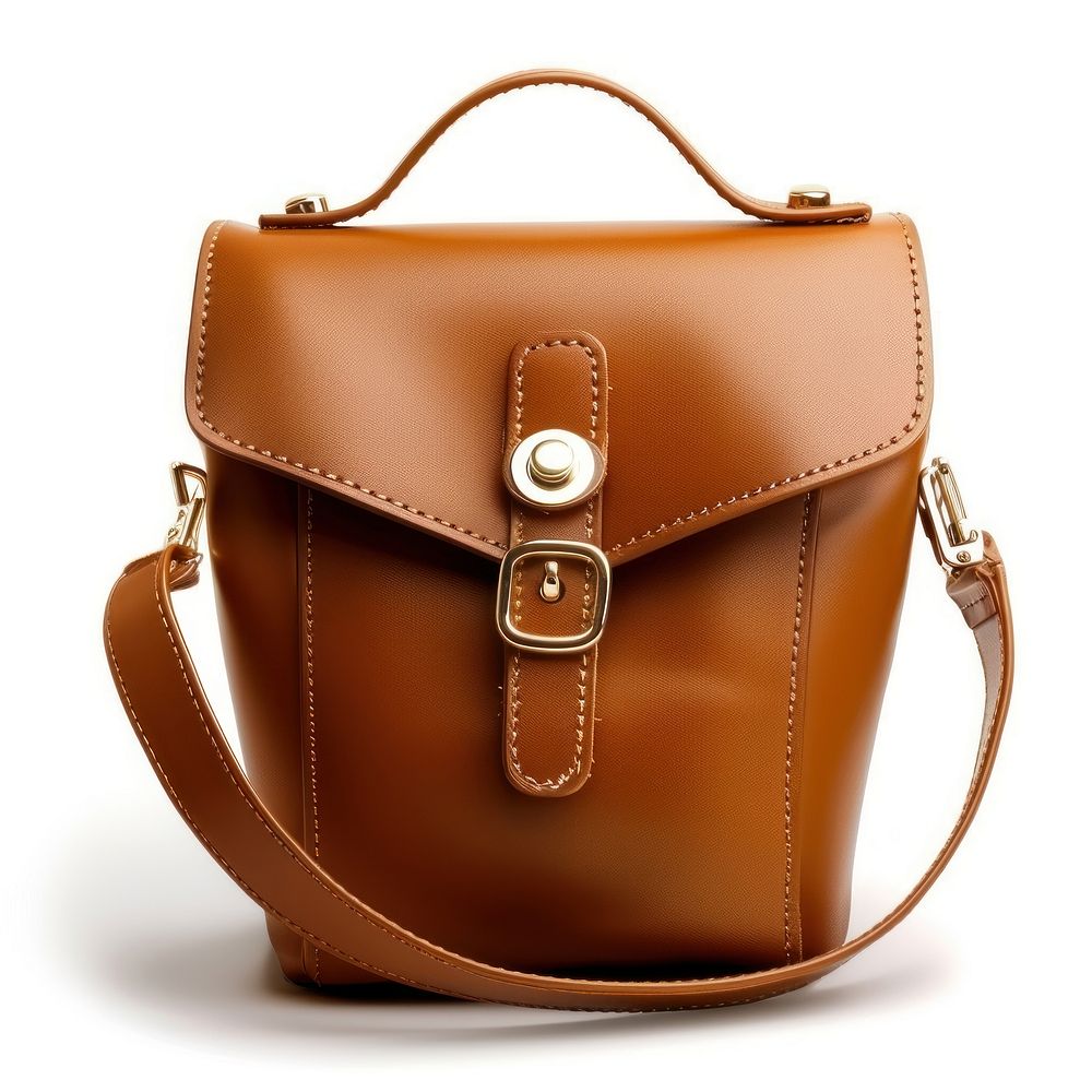 Brown leather hand bag briefcase handbag purse.
