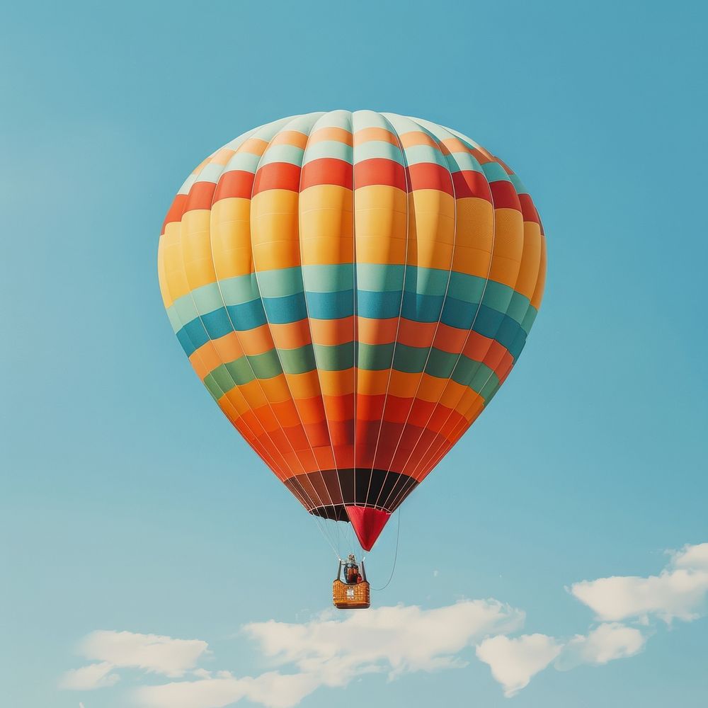 Hot air balloon mockup aircraft vehicle sky.