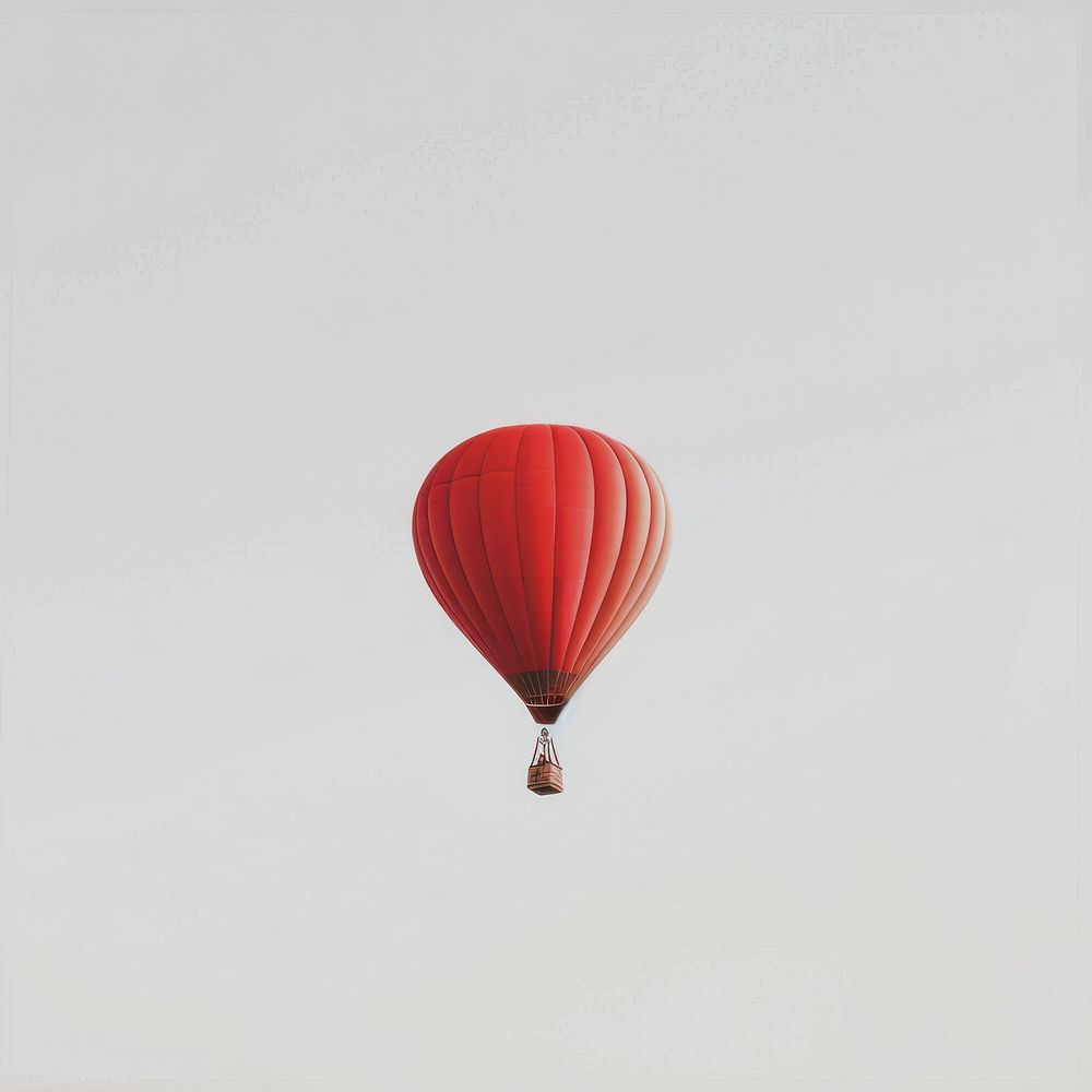 Red hot air balloon aircraft transportation adventure.