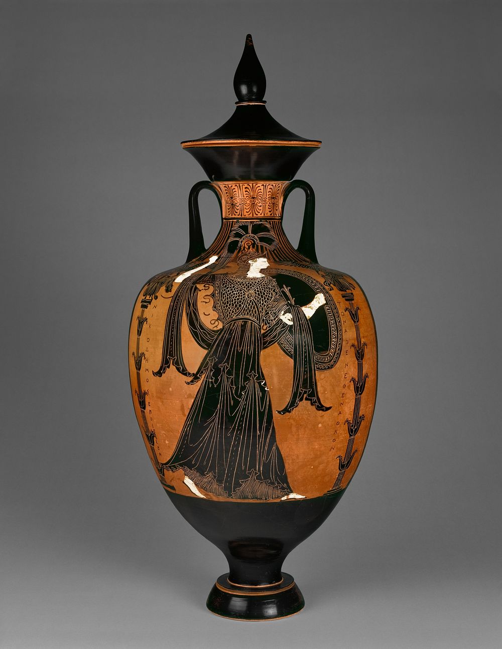 Panathenaic Prize Amphora with Lid by Painter of the Wedding Procession and Nikodemos