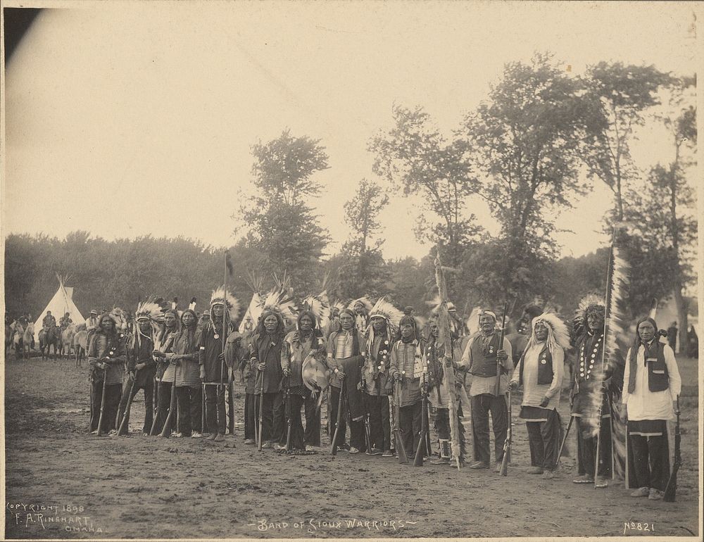 Band of Sioux Warriors by Adolph F Muhr and Frank A Rinehart