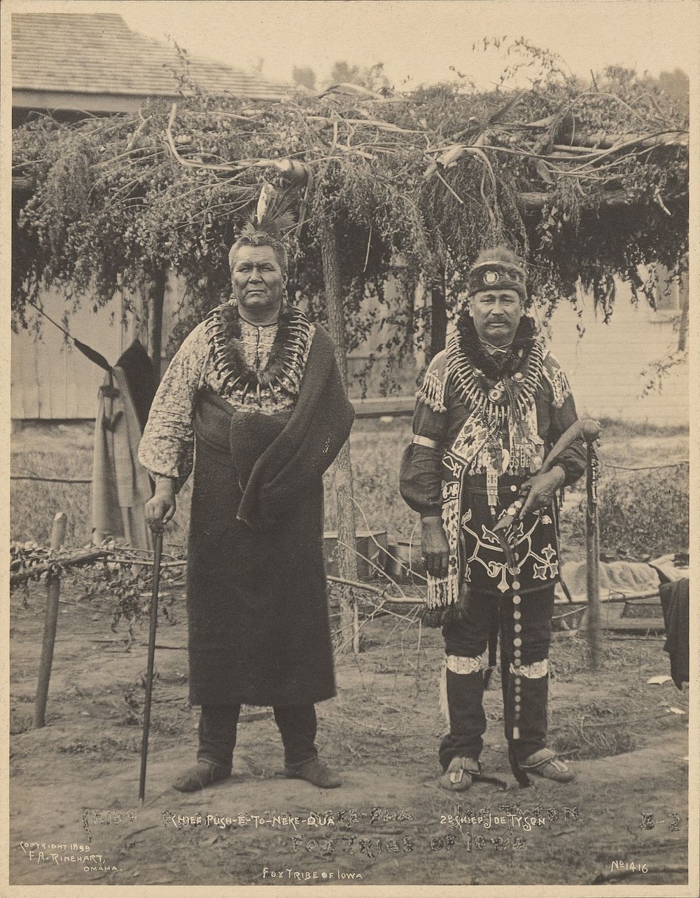 Chief Push-E-To-Neke-Qua and 2nd Chief Joe Tyson, Fox Tribe of Iowa by Adolph F Muhr and Frank A Rinehart