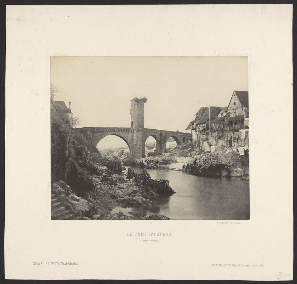 Le Pont d'Orthez (Basses Pyrénèes) by John Stewart and Louis Désiré Blanquart Evrard