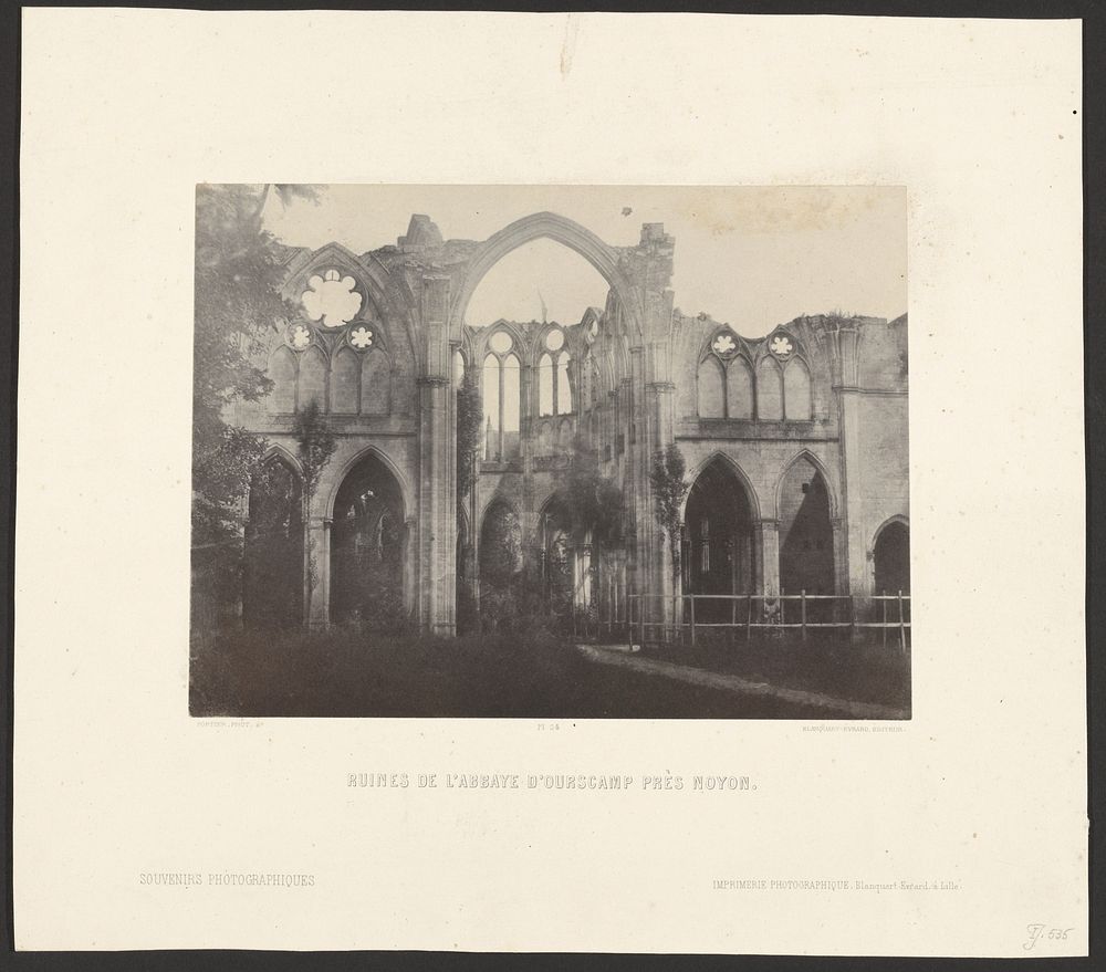 Ruines de l'Abbaye d'Ourscamp près Noyon by François Alphonse Fortier and Louis Désiré Blanquart Evrard