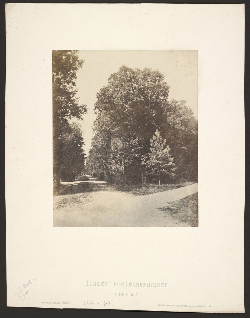 Croisement d'allées, dans la forêt by Louis Désiré Blanquart Evrard