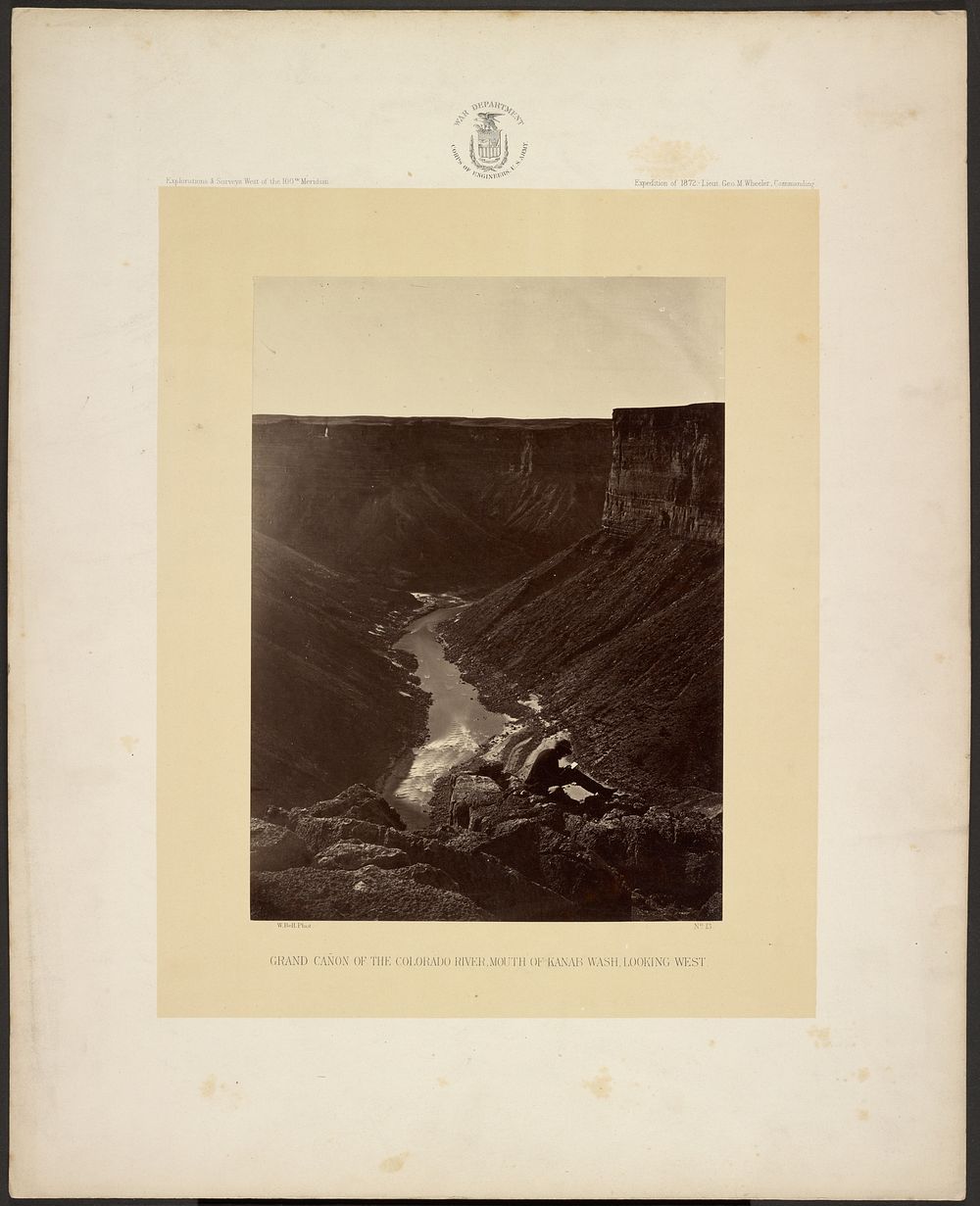 Grand Cañon of the Colorado River, Mouth of Kanab Wash, Looking West by William H Bell