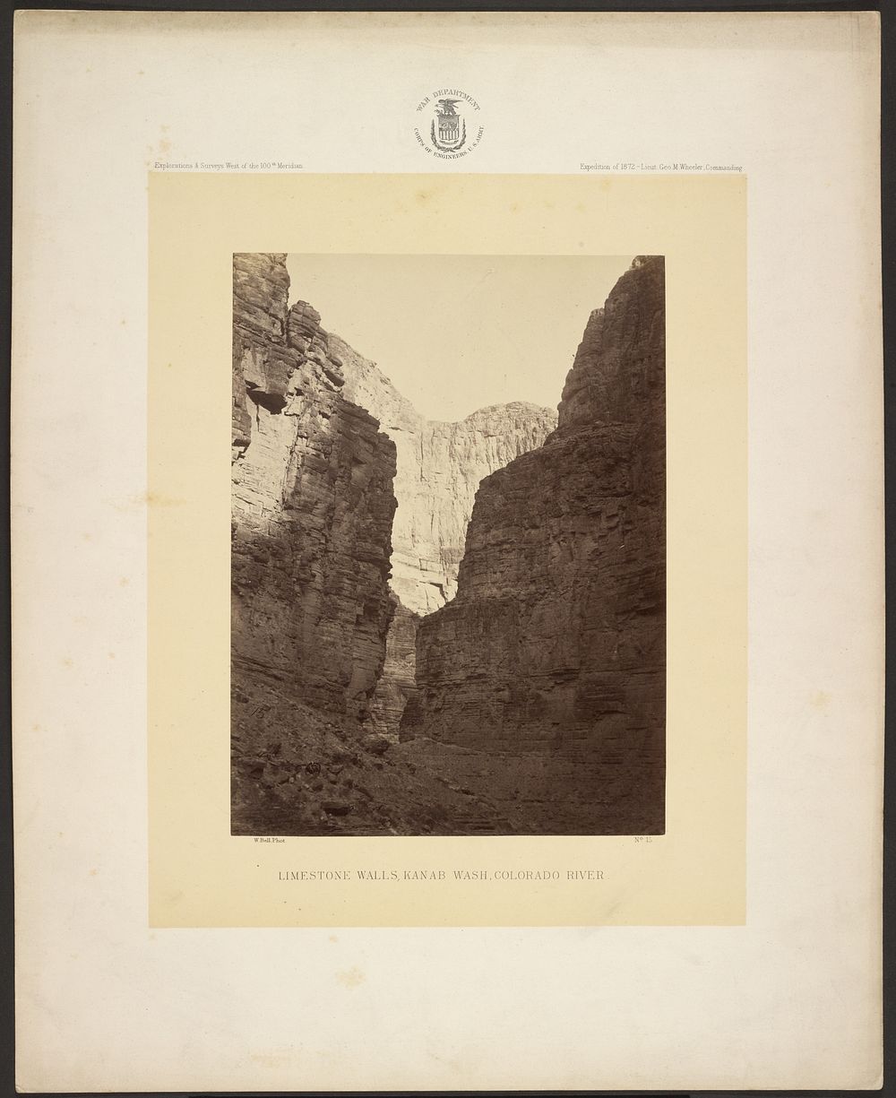 Limestone Walls, Kanab Wash, Colorado River by William H Bell