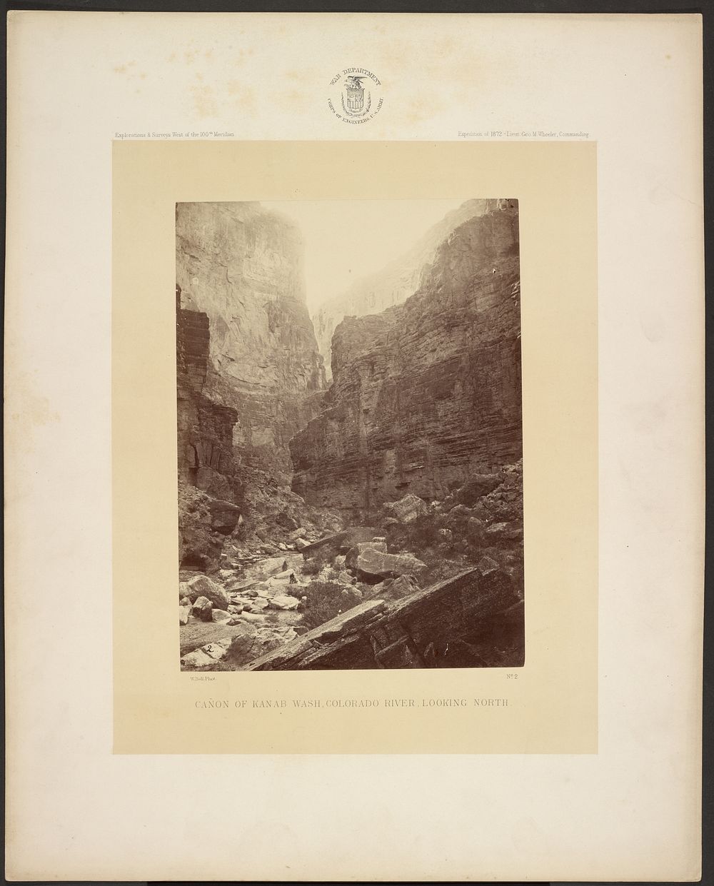 Cañon of Kanab Wash, Colorado River, Looking North by William H Bell