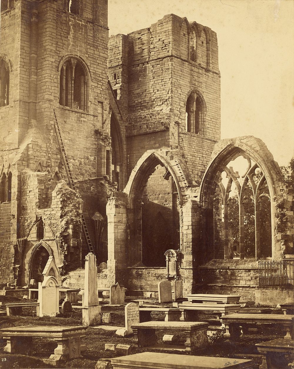 Detached Windows and Towers, Elgin Cathedral by Francis Frith