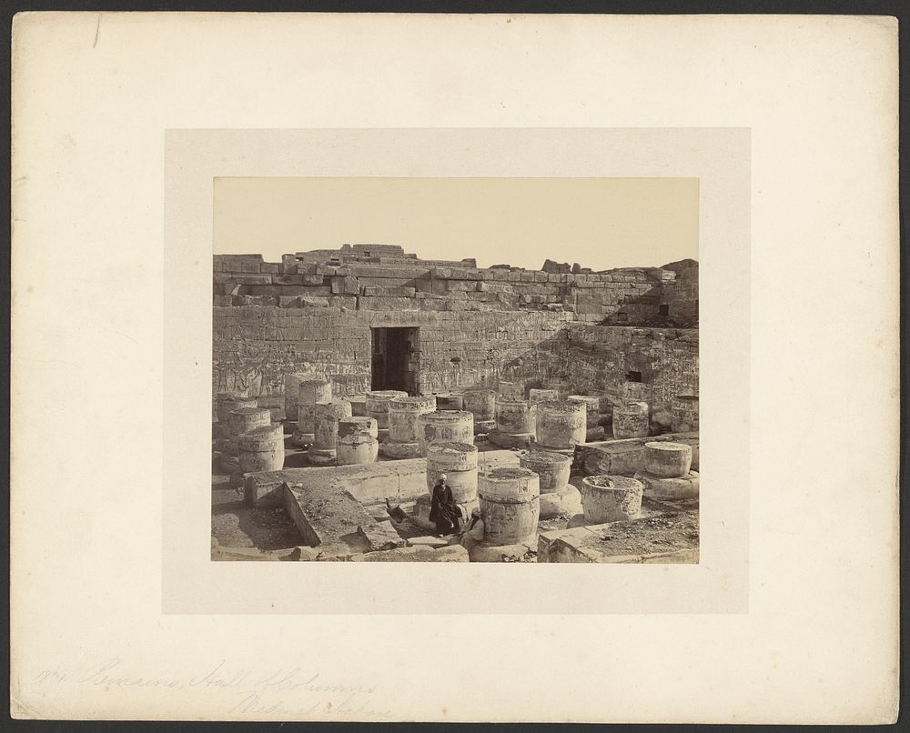 Remains, Hall of Columns, Medinet Habou by Francis Frith