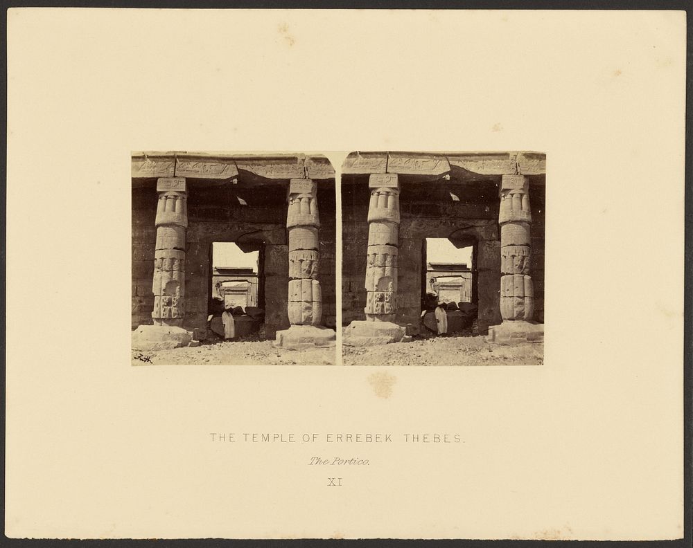 The Temple of Errebek, Thebes: The Portico by Francis Frith