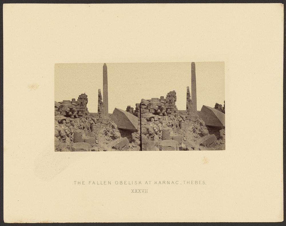 The Fallen Obelisk at Karnac, Thebes by Francis Frith