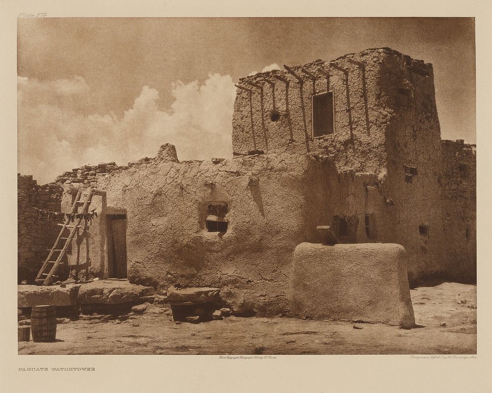 Paguate Watchtower by Edward S Curtis