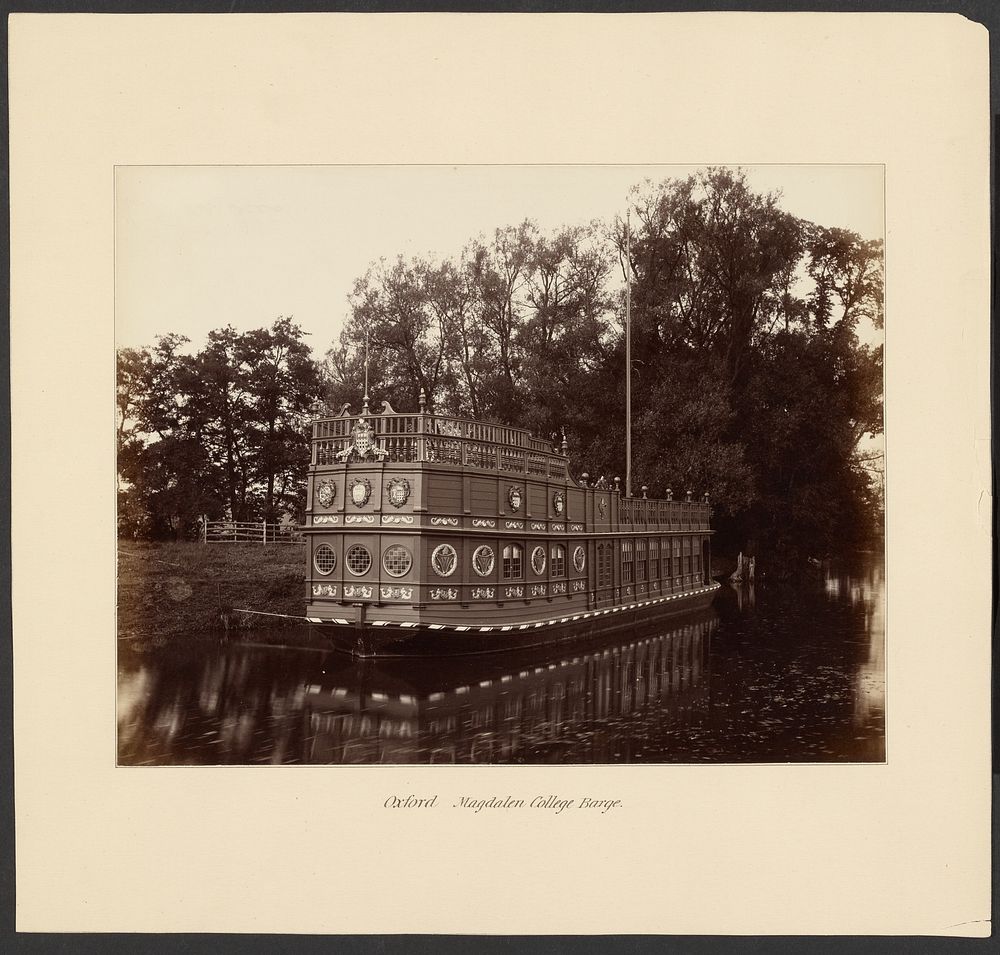 Oxford, Magdalen College Barge by Henry W Taunt