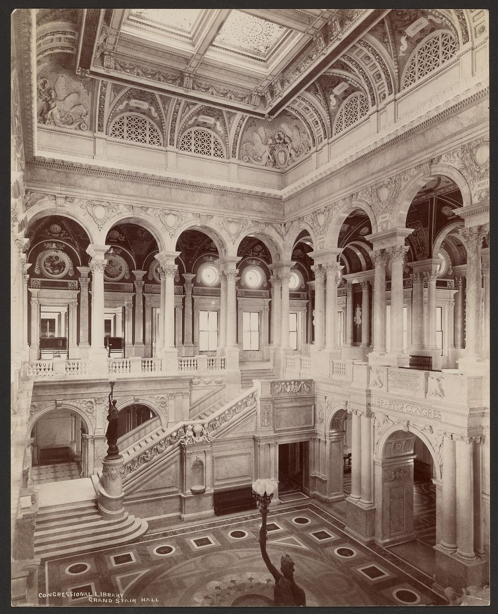 Congressional Library: Grand Stair Hall by Levin C Hardy