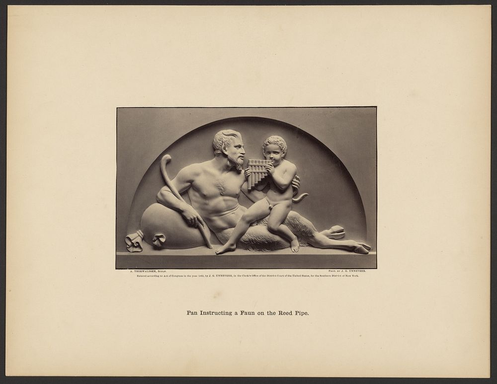 Pan Instructing a Faun on the Reed Pipe by John G Unnevehr