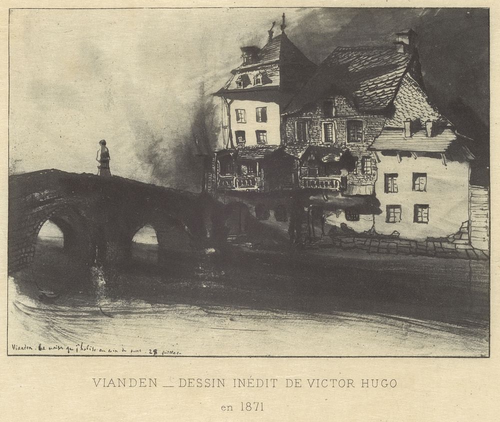 Vianden - Dessin Inédit de Victor Hugo by E Hellé, Victor Hugo and A Maire