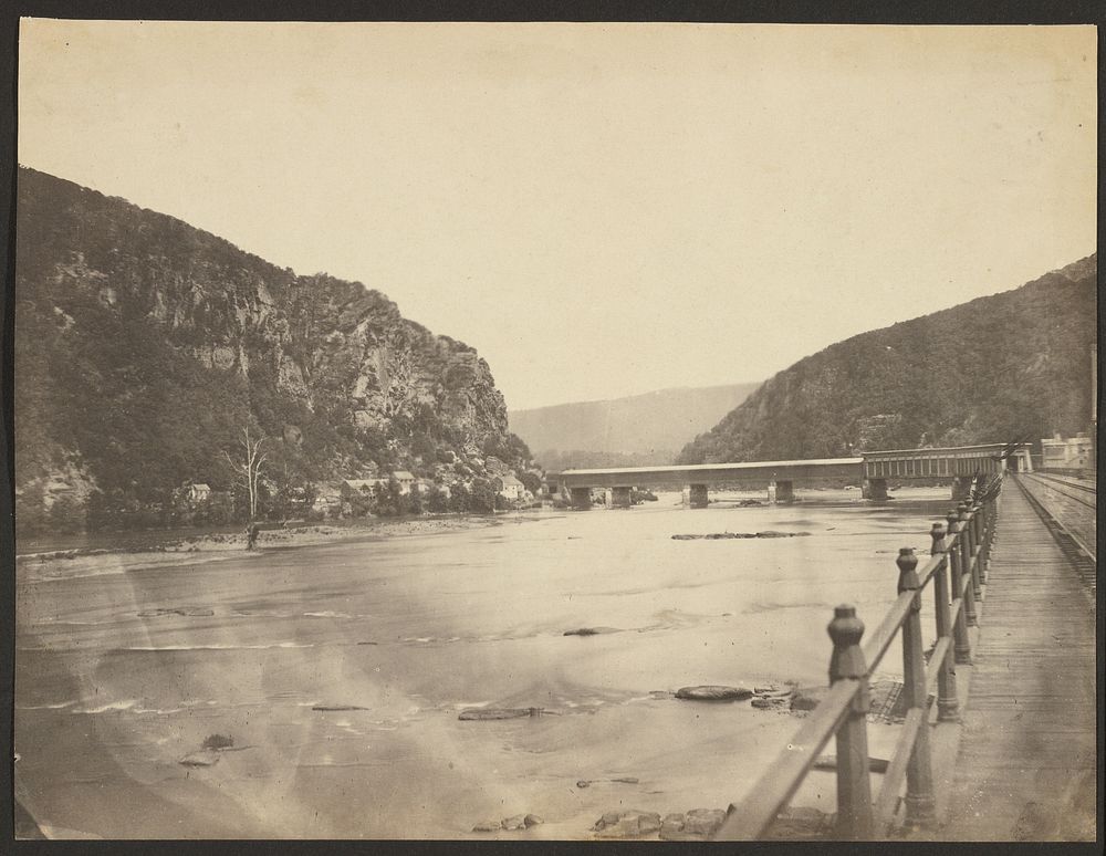 Old Harper's Ferry Bridge by Bartlett