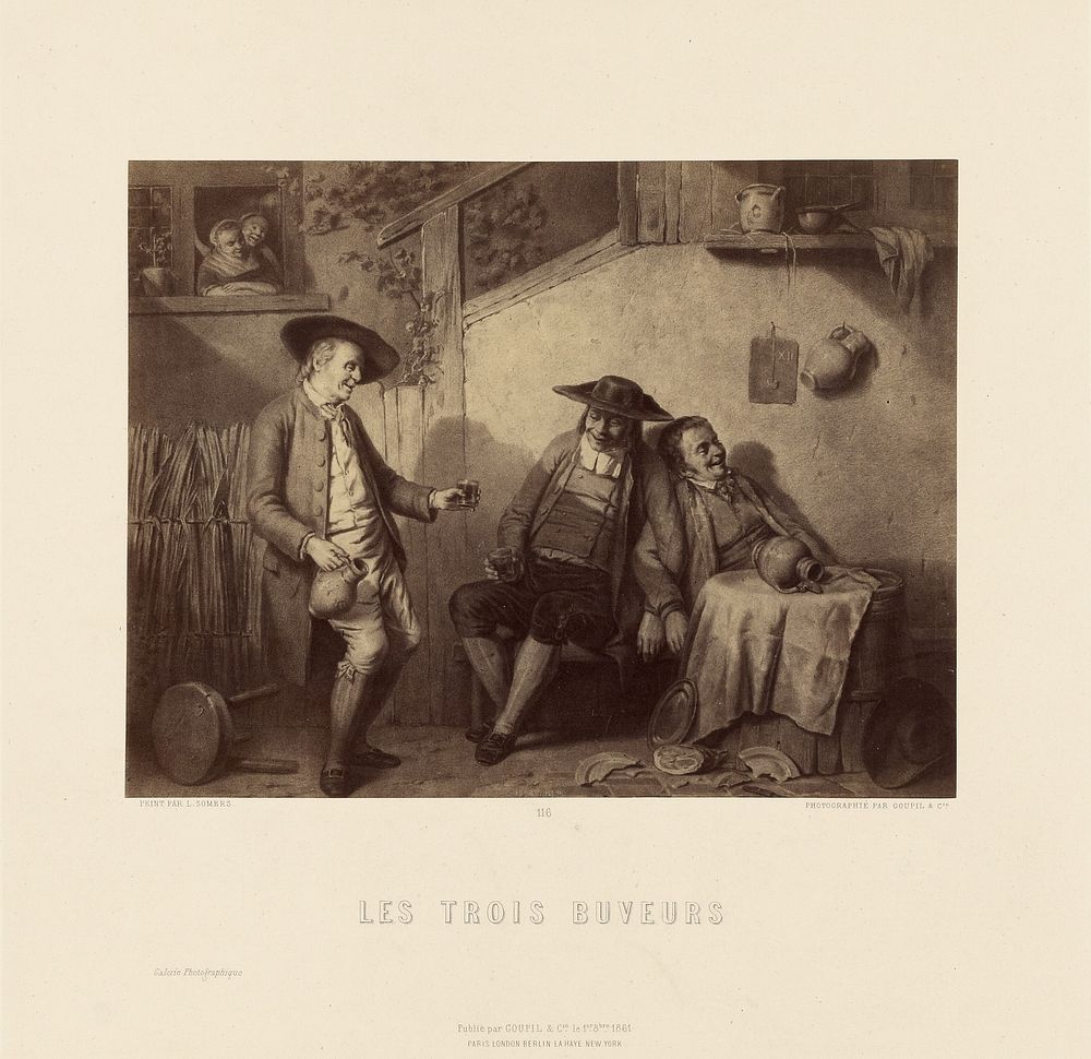 "Les Trois Buveurs" by L. Somers by Goupil and Cie