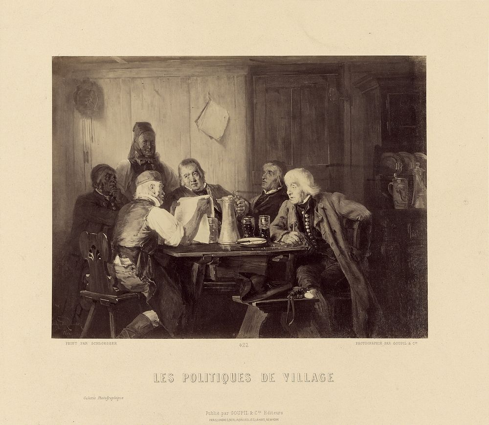 "Les Politiques de Village" by Scholesser by Goupil and Cie