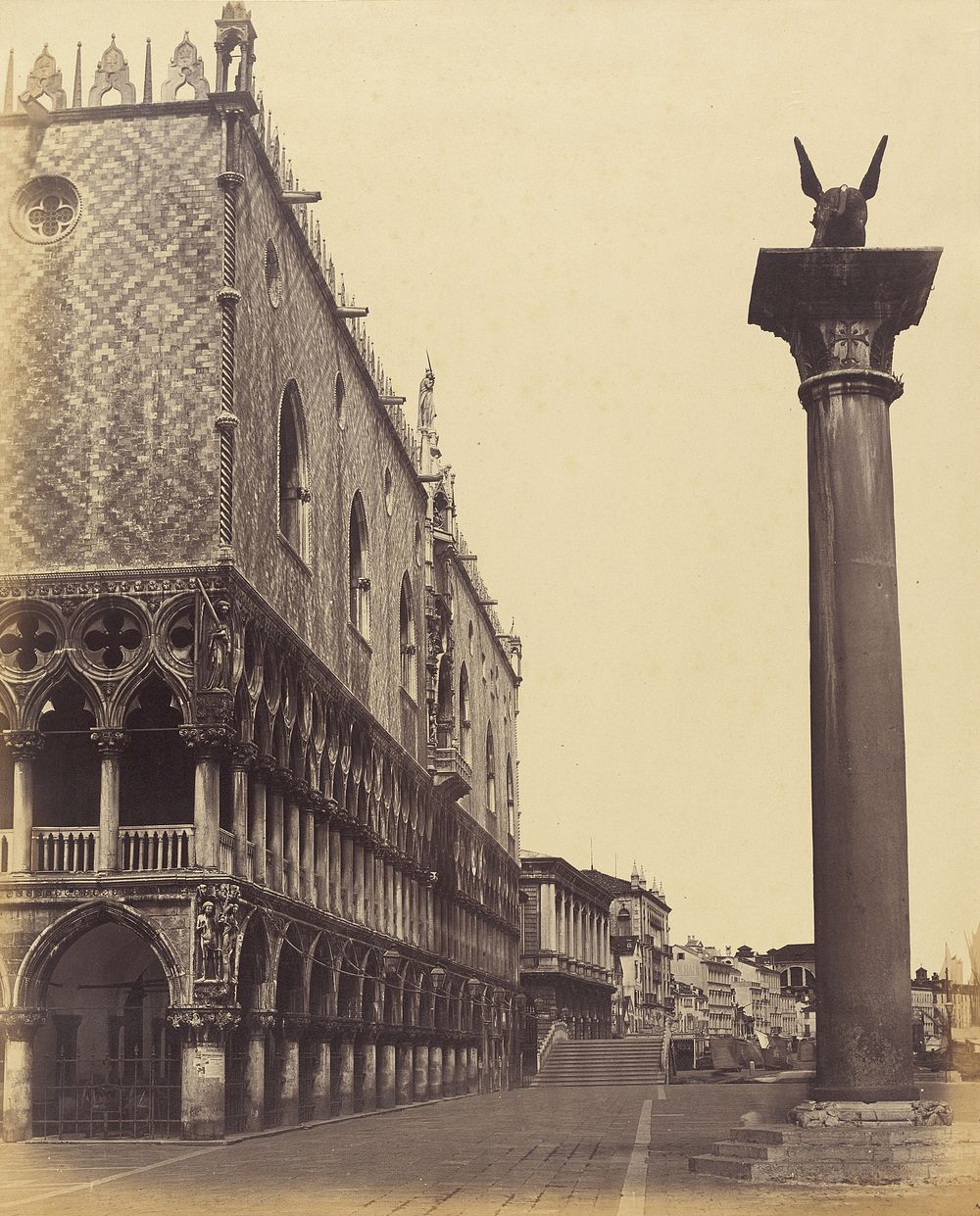 Venice, Ducal Palace and Piazzetta column by Antonio Perini