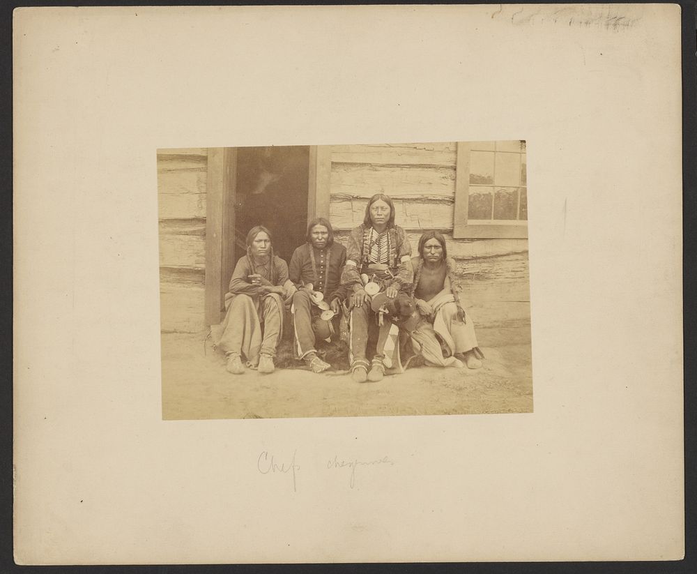 Four Arapahoes, possibly Arapaho Chief Walk-u-betta and Members of His Band by William Stinson Soule