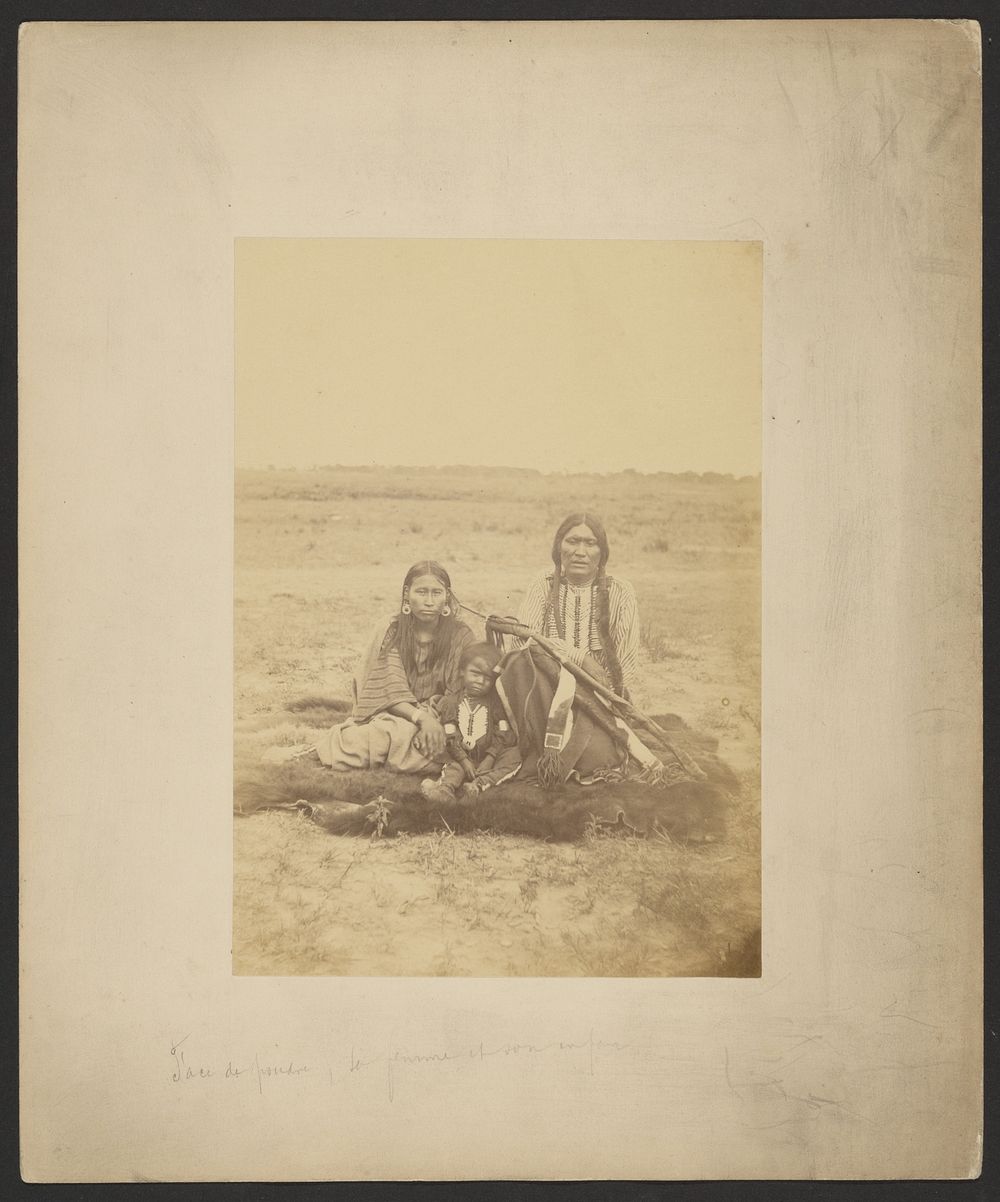 Arapaho Chief Powder Face, His Wife, and Their Son by William Stinson Soule
