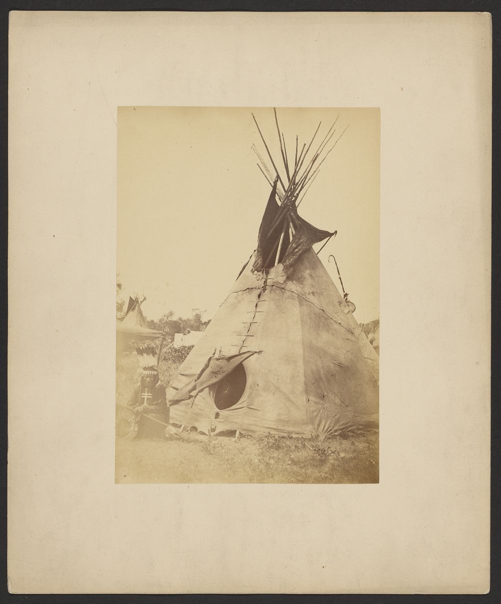 Little Big Mouth and Teepee, near Fort Sill. Possibly a Cheyenne Camp by William Stinson Soule