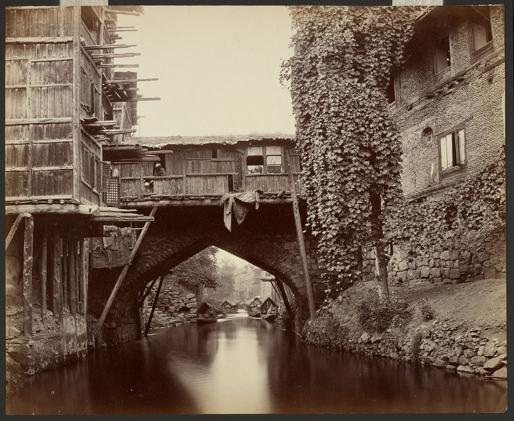 Srinuggur; A Bridge on the Marqual Canal by Samuel Bourne