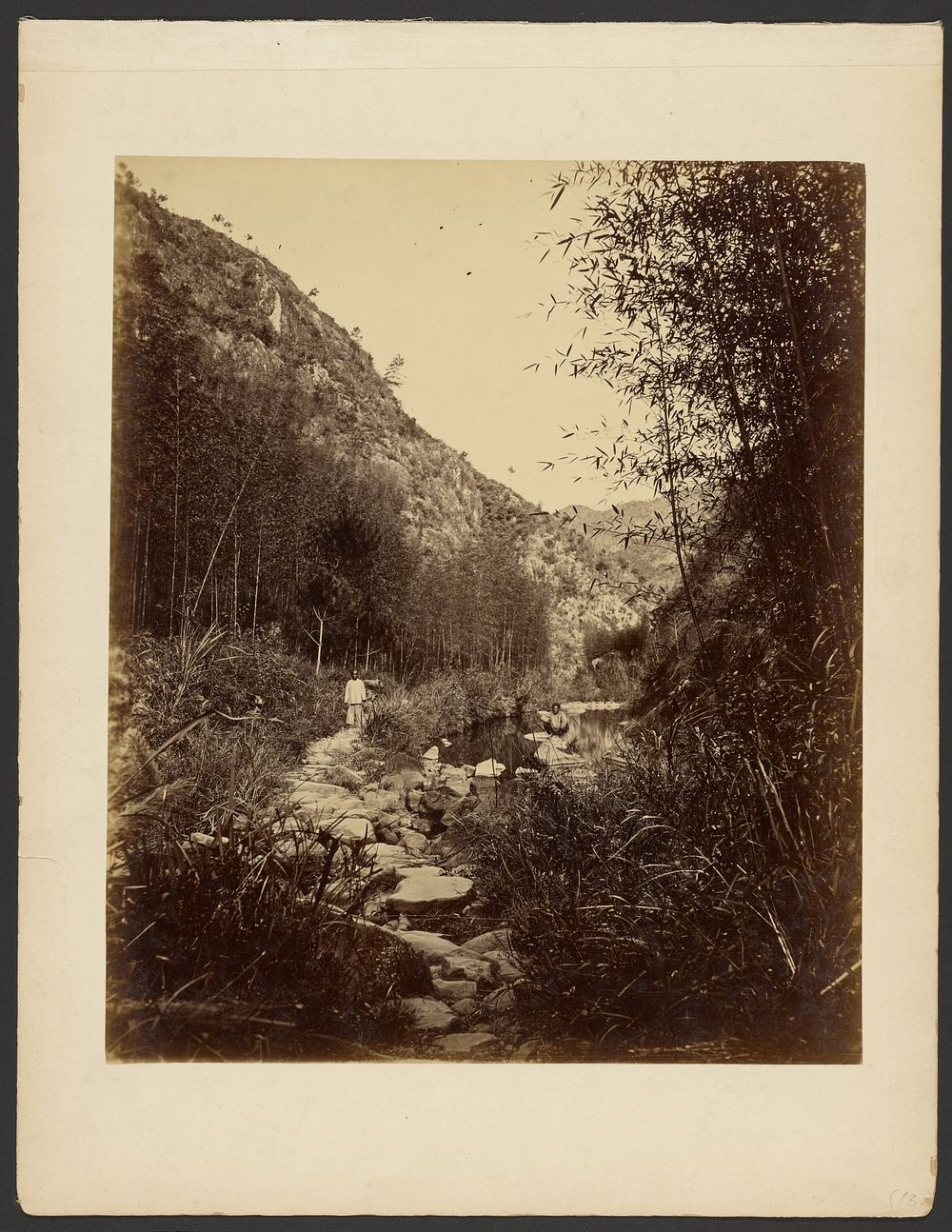 Path between mountain and pond by John Thomson