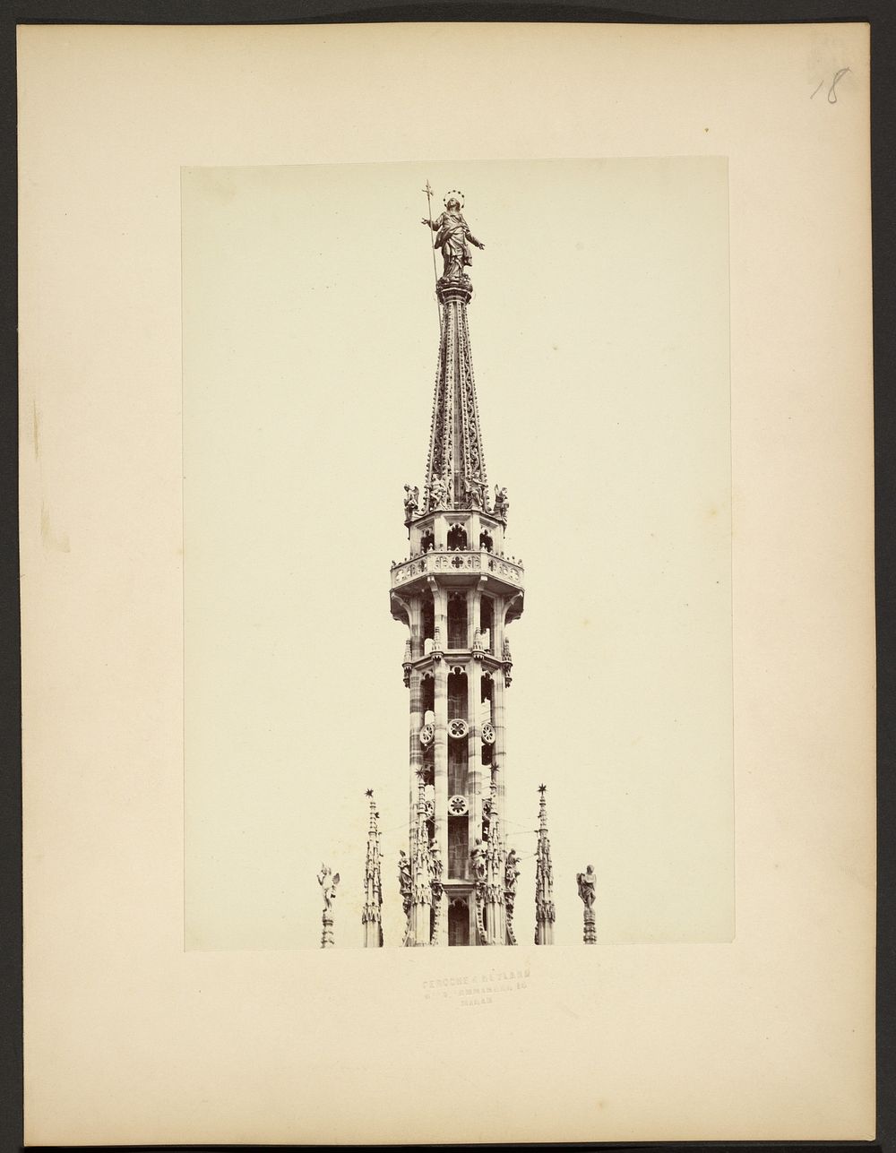 Detail of main spire, Milan Cathedral by Deroche and Heyland