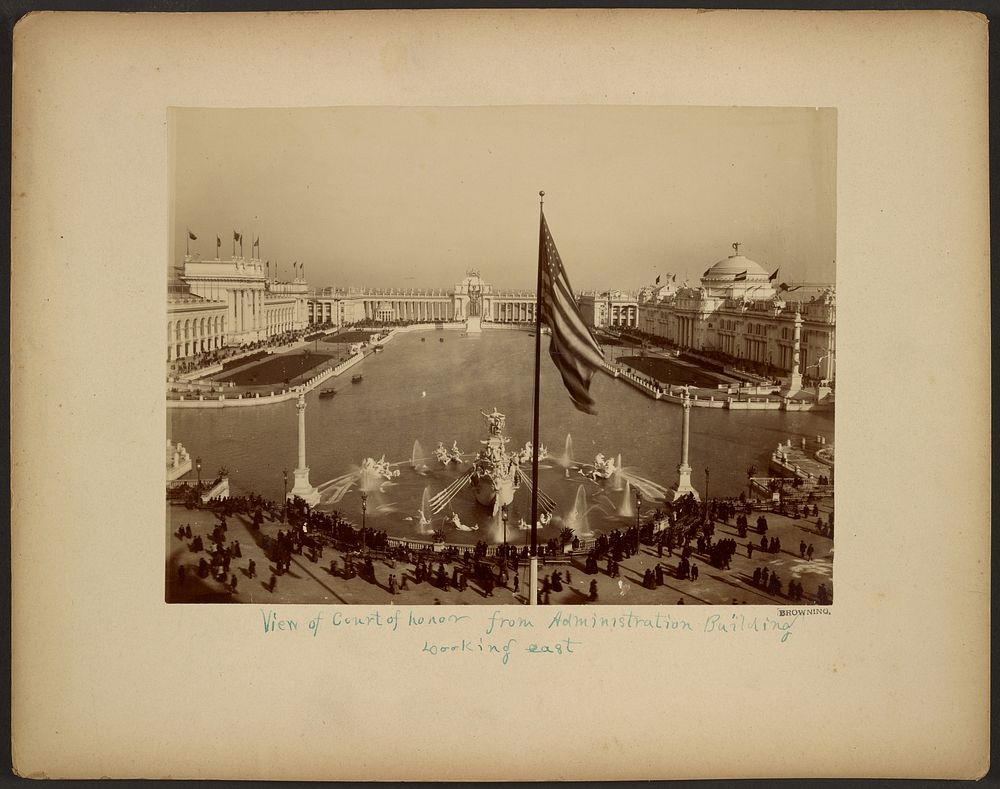 View of Court of Honor from Administration Building, Looking East by Browning