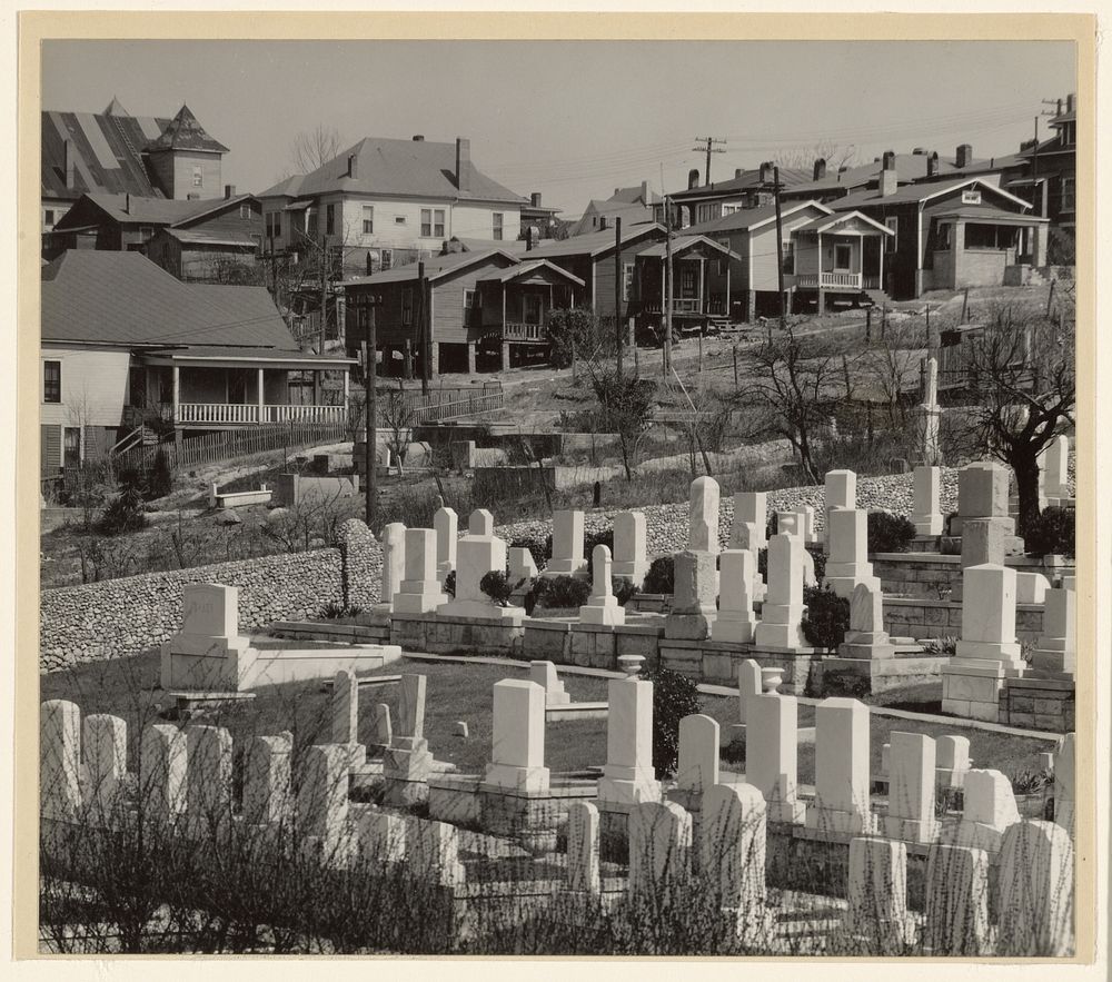 Houses and Cemetery, Birmingham, Alabama by Walker Evans