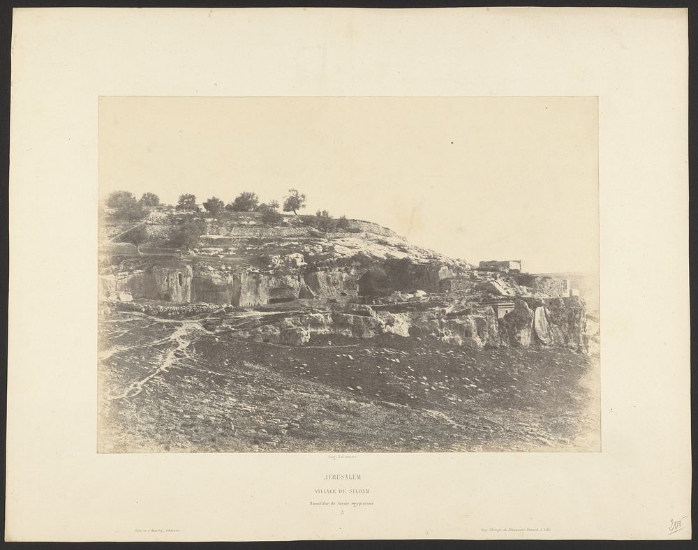 Jérusalem. Village de Siloam. Monolithe de forme égyptienne 3 by Auguste Salzmann and Louis Désiré Blanquart Evrard
