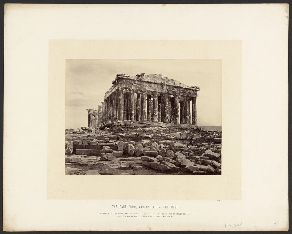 The Parthenon, Athens, From the West by Frank Mason Good and Francis Frith