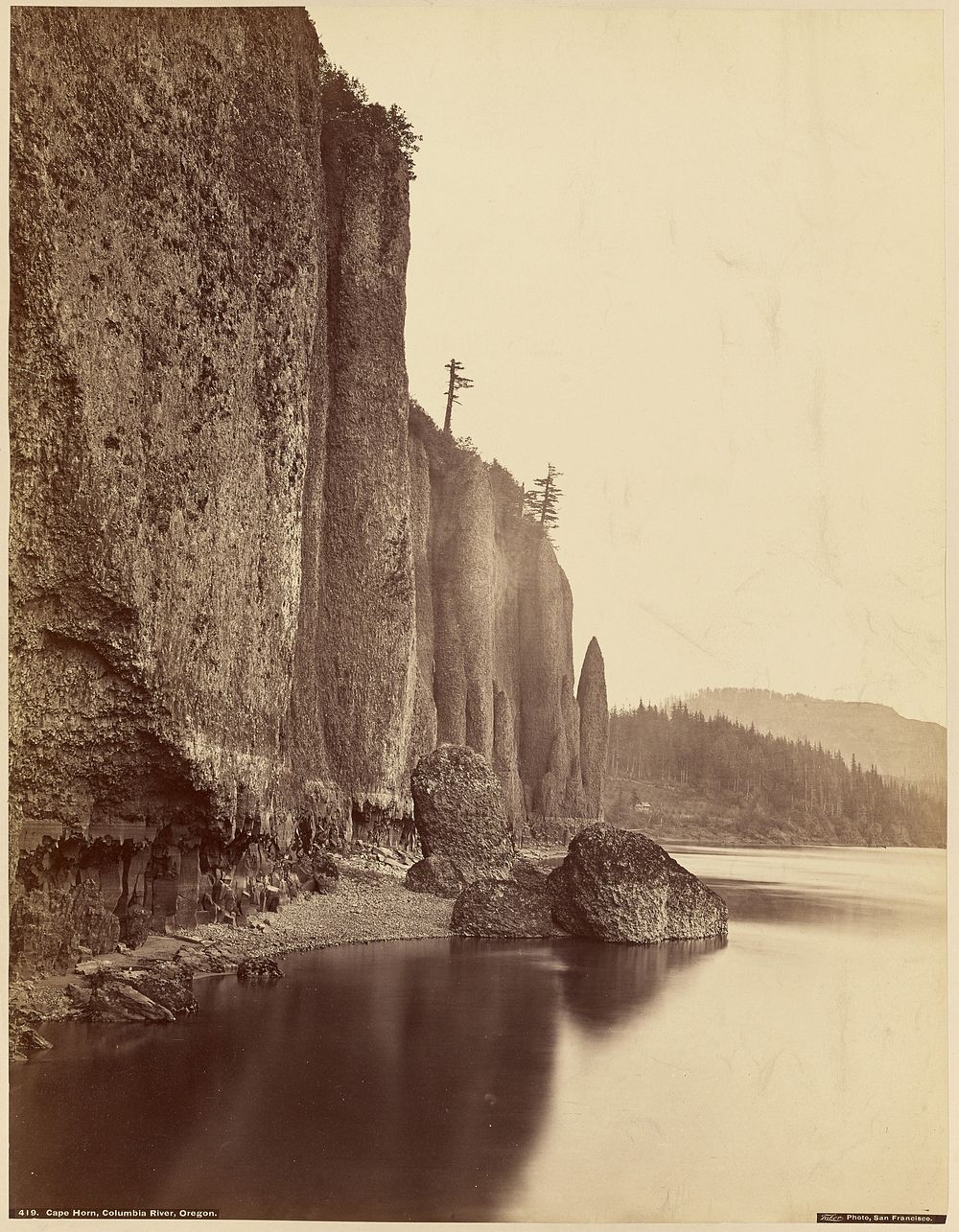 Cape Horn, Columbia River, Oregon. by Carleton Watkins and I W Taber