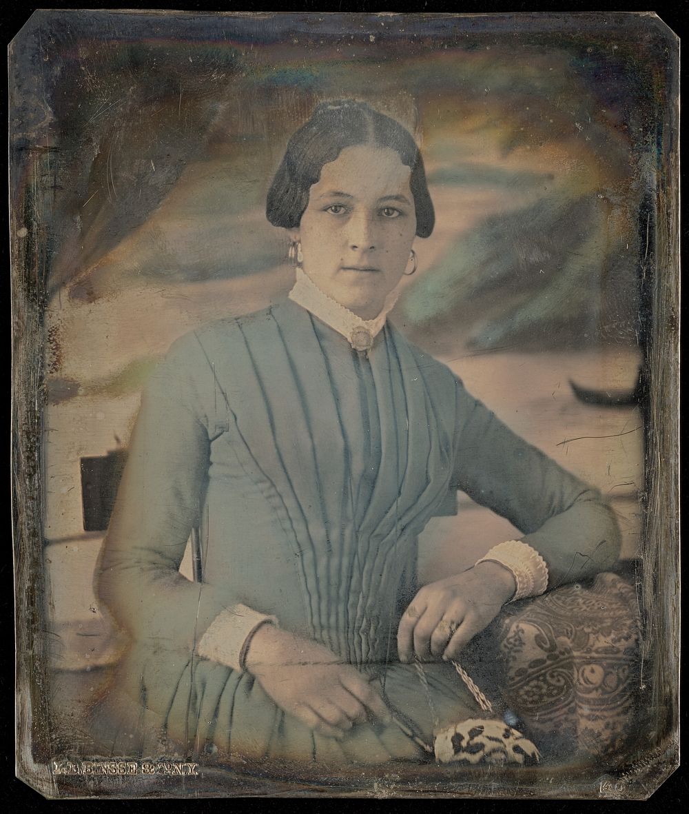 Portrait of a Seated Woman Holding Purse