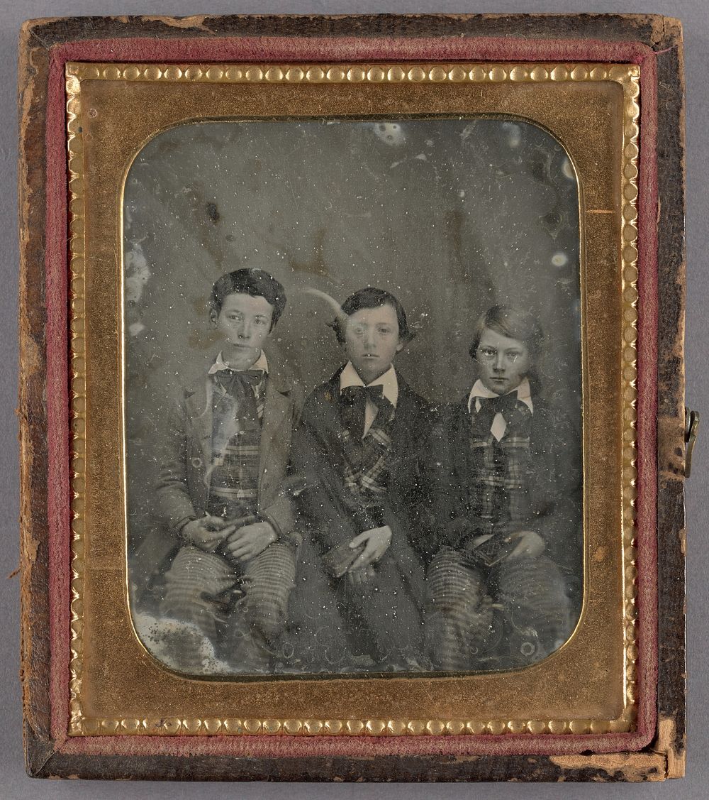 Portrait of Three Seated Boys