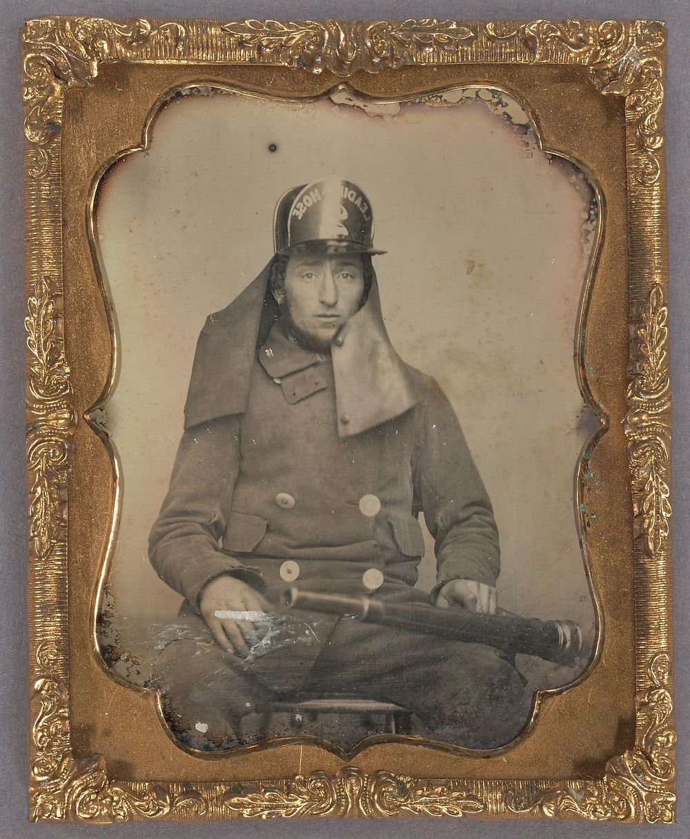 Portrait of an Seated Unidentified Fireman by Fish and Company