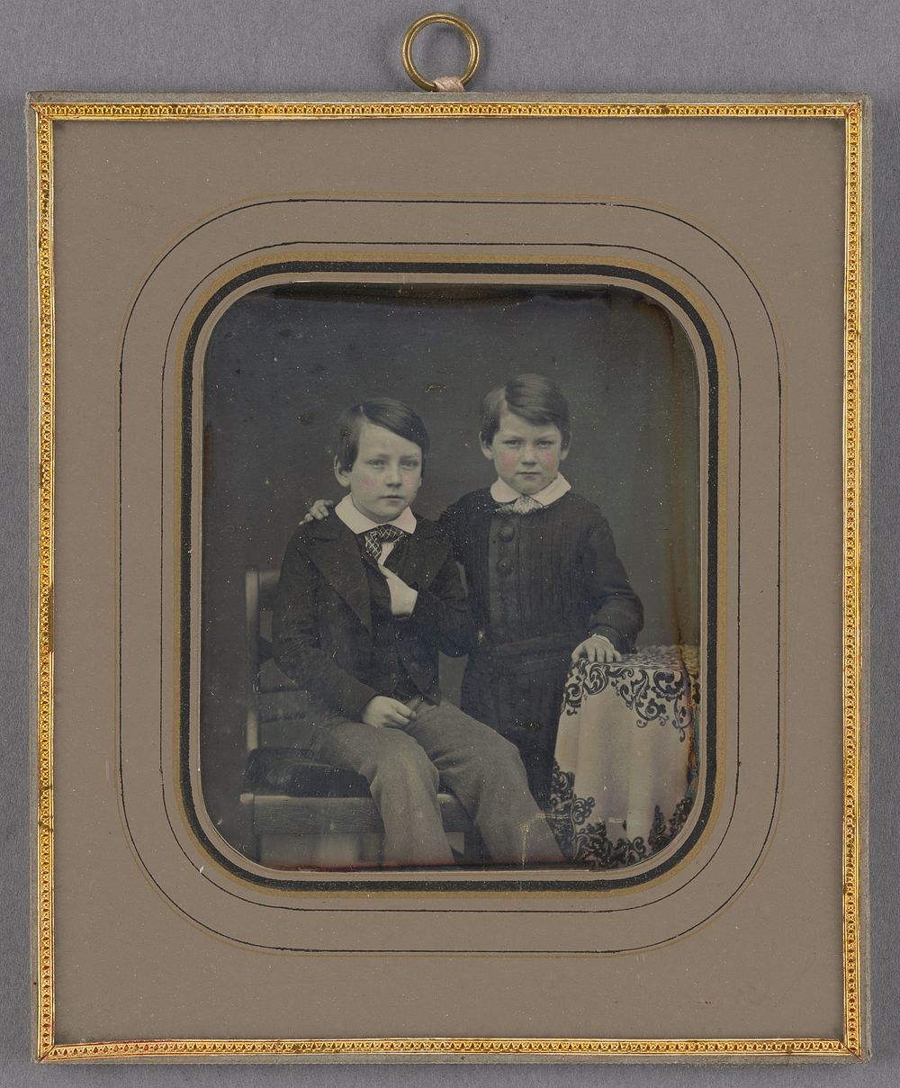 Portrait of Two Boys by F A Schwendlen