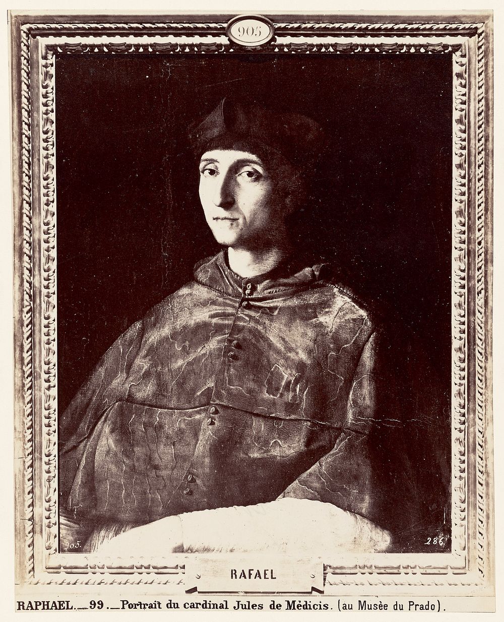 Raphael. Portrait du cardinal Jules de Medicis (au Musee du Prado) by Juan Laurent